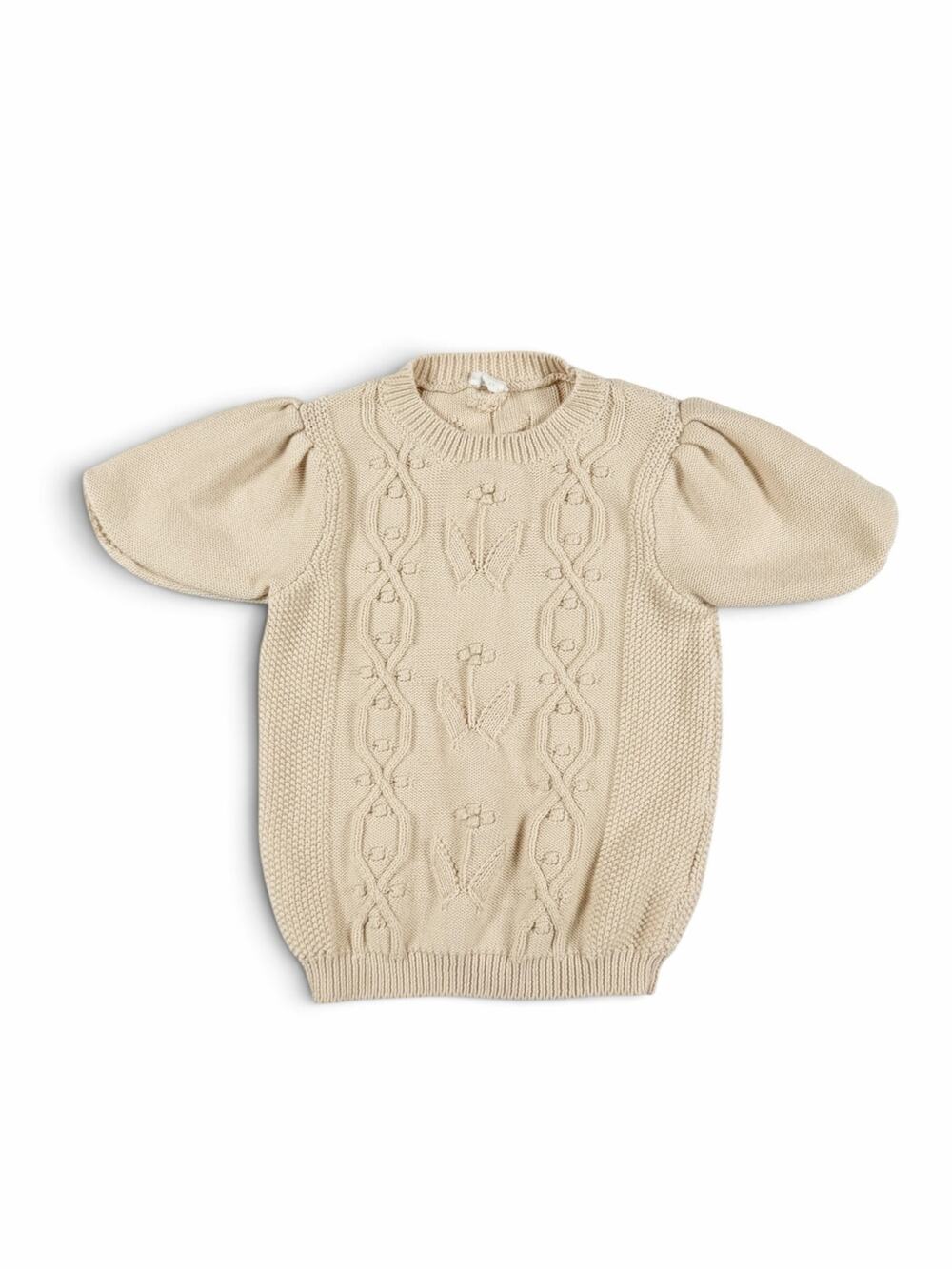 Jamie Kay Girls Cotton Vivienne Cable Knit Short Sleeve Sweater size 4